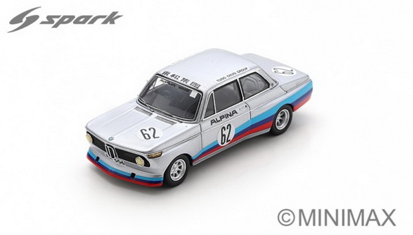 BMW 2002tii N 62 Winner Trophy A.C.P. Macau 1977 P.Lo - Silver Blue Red SA245 Модель 1:43
