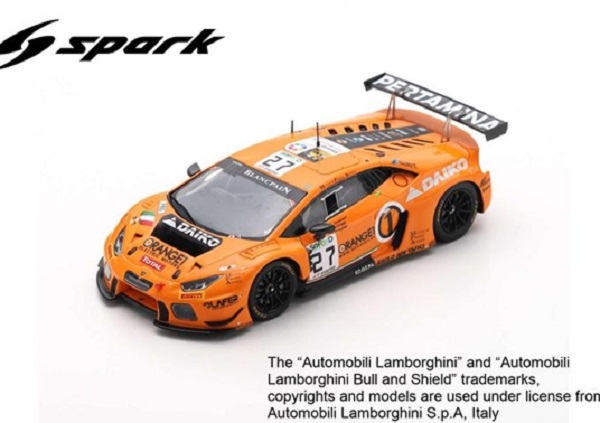 Lamborghini Huracán GT3 №27 Orange 1 Team Lazarus 24h Spa SB298 Модель 1:43
