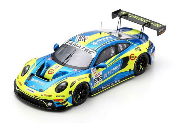 Модель 1:43 Porsche 911 992 GT3 R Team Rutronik Racing №96 5th 24h Spa 2023 (T.Preining - L.Heinrich - D.Olsen)