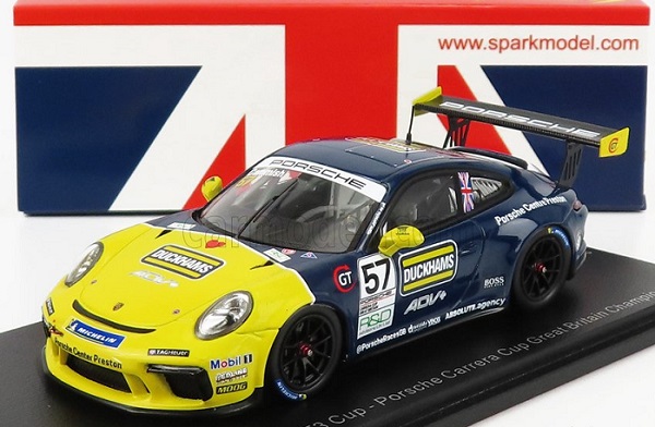Модель 1:43 PORSCHE 911 991 GT3 Cup N25 Porsche Carrera Cup England Champion (2021) Dan Cammish, Black Yellow