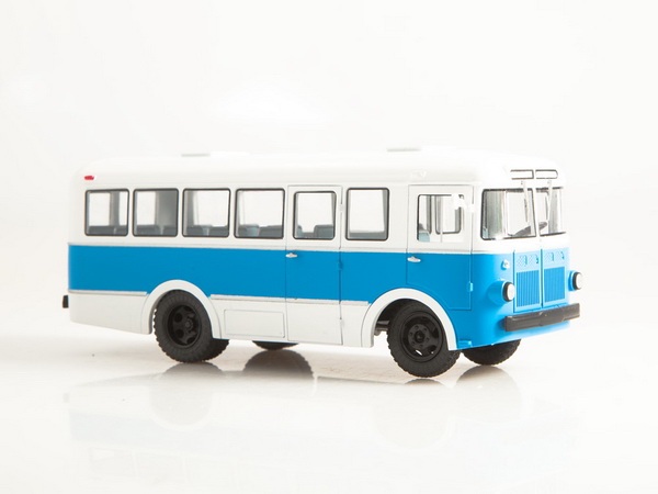 Модель 1:43 РАФ-251 малый городской автобус - белый/синий