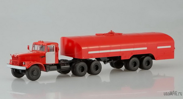 Модель 1:43 КрАЗ-258Б1 с п/прицепом-цистерной ТЗ-22 пожарный - красный
