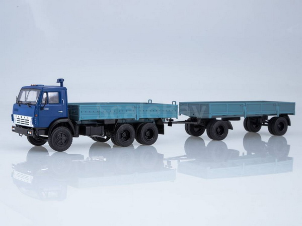 Модель 1:43 КамАЗ-5320 с прицепом ГКБ-8650 - синий