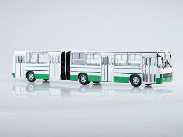 Модель 1:43 Ikarus 280.33 City Bus Articulated / Икарус 280.33 автобус городской сочленённый - white/green