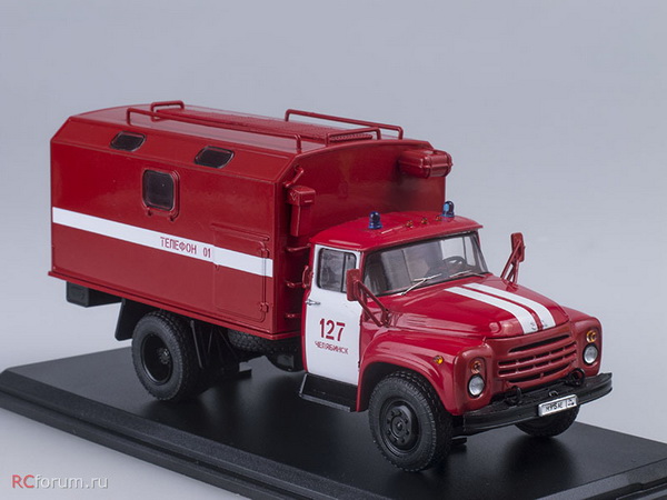 ЗиЛ-130 кунг пожарная служба (поздняя облицовка радиатора) SSM1066 Модель 1:43