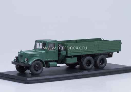 ЯАЗ-210 бортовой, тёмно-зелёный /металл. рама/ SSM1081 Модель 1:43