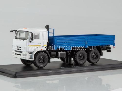 КамАЗ-43118 6x6 рестайлинг (бортовой) - серый/синий SSM1237 Модель 1:43
