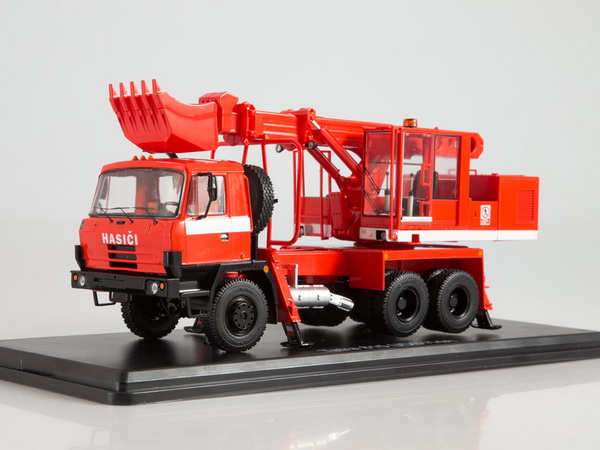 Модель 1:43 UDS-114A (шасси Tatra 815) (экскаватор-планировщик пожарный) - red