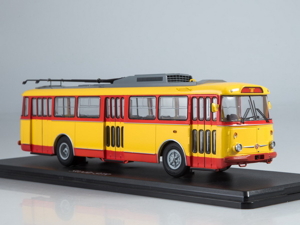 Модель 1:43 Skoda-9TR (троллейбус) - жёлтый/красный