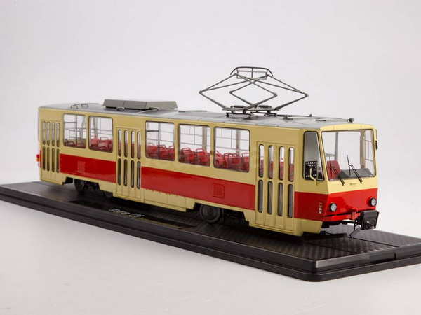 Модель 1:43 Tatra T6B5 (трамвай) - cream/red
