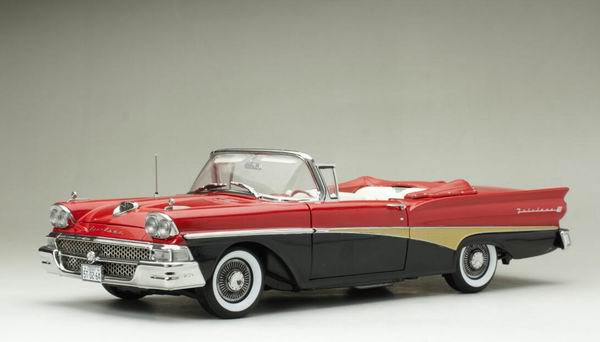 Ford Fairlane 500 Open Convertible 1958 -Torch Red/Raven Black