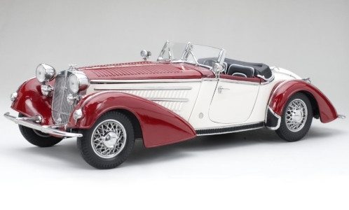 Модель 1:18 Horch 855 Roadster 1939 - dark red/beige