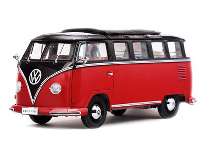 Модель 1:12 Volkswagen Samba Bus - chestnut brown/red