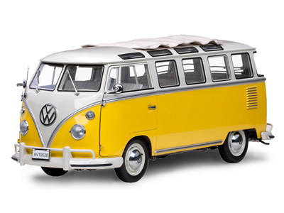Модель 1:12 Volkswagen Samba Bus - white/yellow (custom)