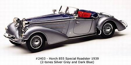 Модель 1:18 Horch 855 Special Roadster - silver/dark blue
