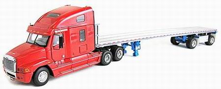 Модель 1:50 Freightliner w/East Flatbed Trailer - red