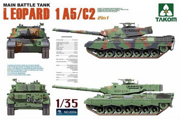 Модель 1:35 Танк Leopard 1 A5/C2 основной боевой