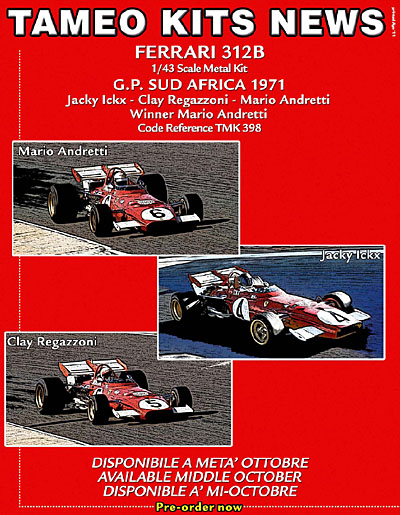 Модель 1:43 Ferrari 312B №4 / 5 / 6 GP Sud Africa (Jacques Bernard «Jacky» Ickx / Clay Regazzoni / winner Mario Andretti) KIT