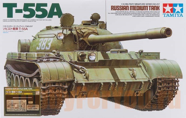 Модель 1:35 Т-55А Советский танк с металлическим стволом и фототравлением фирмы Aber
