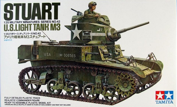 Модель 1:35 M3 «Stuart» Американский легкий танк с 1 фигурой (KIT)