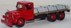 mack lf 10-wheel truck with steel load - red AHC90-1 Модель 1:43