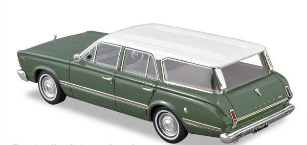chrysler vc valiant regal safari wagon - 1967 - olive green / white roof TRR130 Модель 1:43