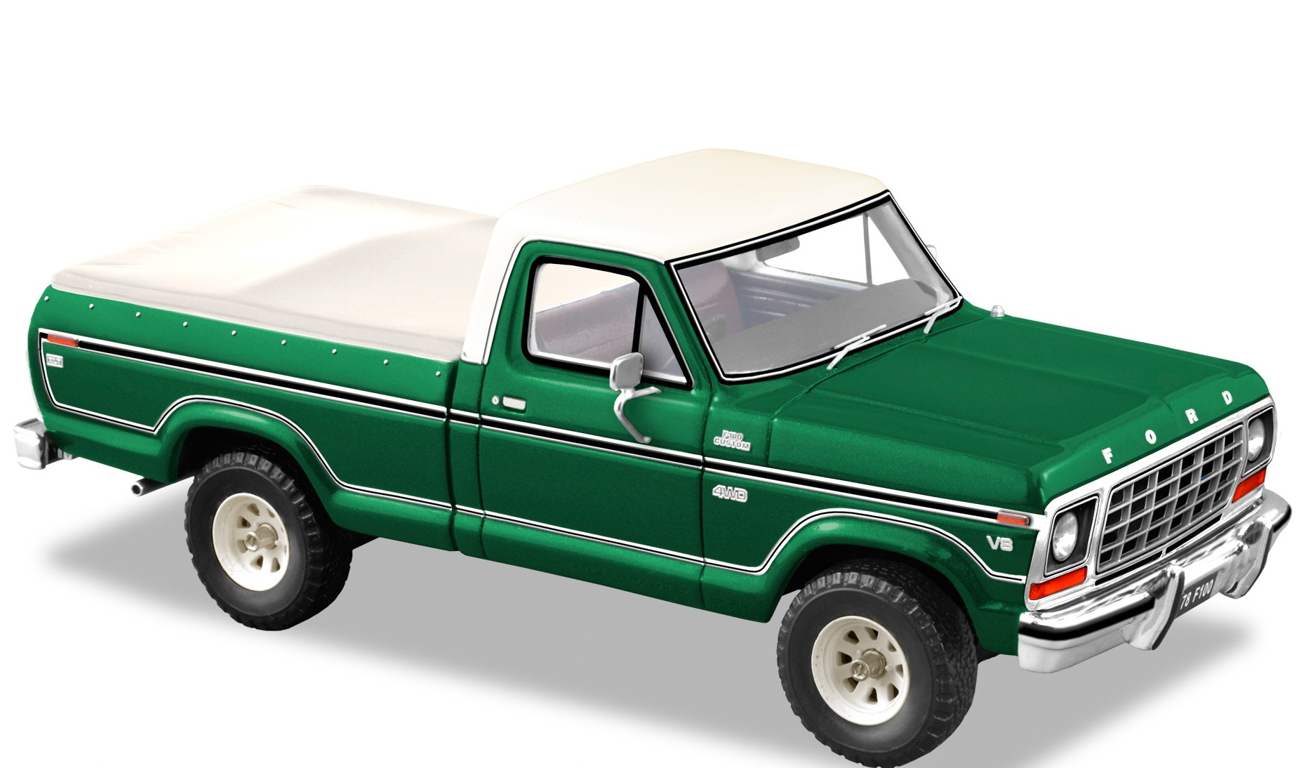 ford f100 4wd xlt (short wheelbase) - 1978 - emerald green TRR178B Модель 1:43