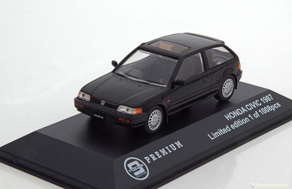honda civic 1987 black (limited edition 1008 pcs.) T9P-10004 Модель 1:43