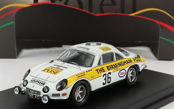 RENAULT Alpine A110 N 36 Rally Rac Lombard (1971) N.Hollier - M.broad, White Yellow