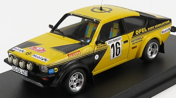 OPEL Kadett Gt/e №16 Rally Montecarlo (1976) W.Rohrl - J.Berger, Yellow Black TRFDSN06 Модель 1:43