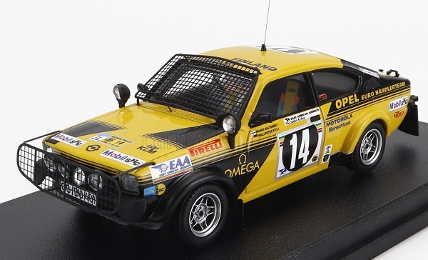 Модель 1:43 OPEL Kadett Gt/e (night Version) N14 Rally Safari (1976) R.Aaltonen - W.P.Piltz, Yellow Black
