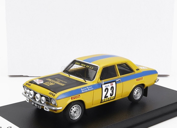 OPEL Ascona (night Version) N23 Rally Tap (1974) G.Pereira - A.Aimeida Pereira, Yellow Blue TRFDSN118 Модель 1:43