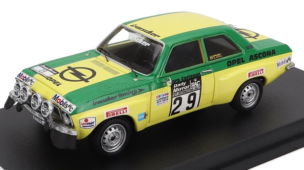 OPEL Ascona 1.9 Sr (night Version) N29 8th Rally Rac Lombard (1973) Lars Carlsson - Peter Petersen, Green Yellow