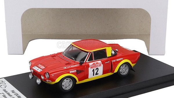 Fiat 124 Abarth (Night Version) N12 2nd Rally Sanremo (1974) Giulio Bisulli - Francesco Rossetti, Red Yellow TRFDSN166 Модель 1:43