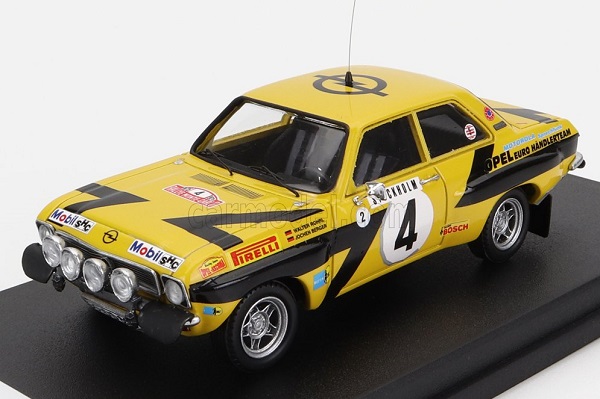 opel ascona (night version) №4 rally montecarlo (1975) w.rohrl - c.billstam, yellow black TRFDSN81 Модель 1:43