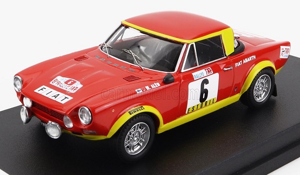 Модель 1:43 FIAT 124 Abarth №6 3rd Rally Tap (1974) M.Alen - I.Kivimaki, red yellow