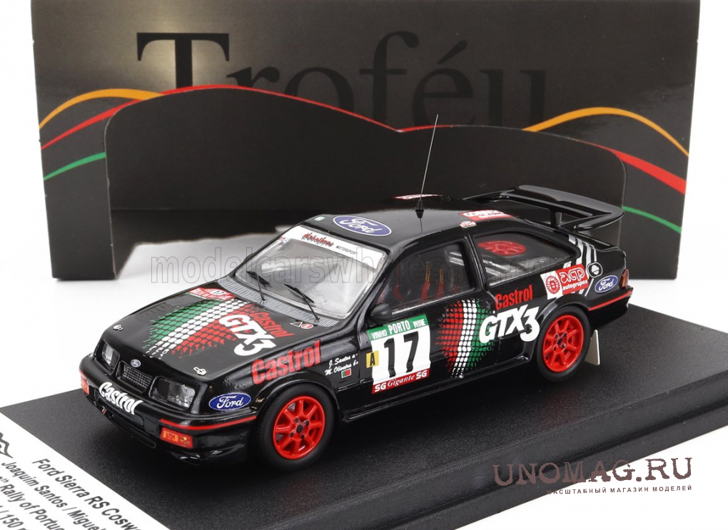 FORD Sierra Rs Cosworth N17 9th Rally Portugal (1990) Joaquim Santos - Miguel Oliveira, Black Red TRRAL129 Модель 1:43
