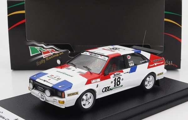 audi quattro n18 rally bandama (1981) a.choteau - p.y.burel, white red blue TRRCi06 Модель 1:43