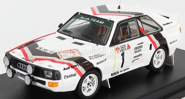 Модель 1:43 Audi Quattro Sport (night Version) №1 Winner Rally Stadte (1984) - Friday Evening Version W.rohrl - C.geistdorfer, White