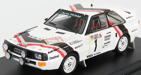 Модель 1:43 Audi Quattro Sport (night Version) №1 Winner Rally Stadte (1984) - Saturday Version W.rohrl - C.geistdorfer, White