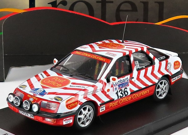 Модель 1:43 FORD Sierra Xr4x4 (night Version) N136 Rally Rac Lombard (1987) K.ridley - G.bradford, White Red