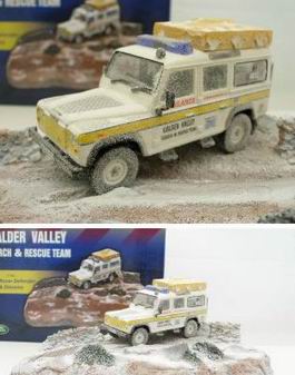 land rover defender diorama, calder valley CV1002 Модель 1:43