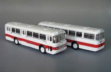 ikarus 556 city bus / Икарус 556 автобус городской - белый/красный V5-16 Модель 1:43