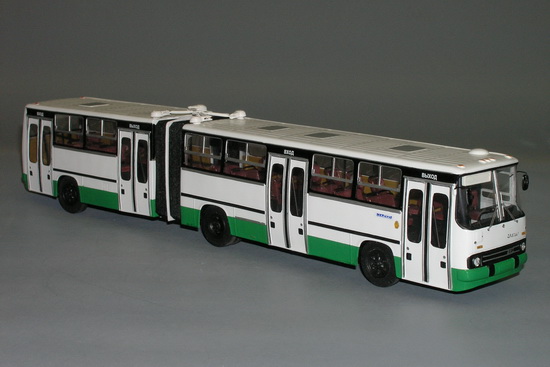 ikarus 280.64 city bus articulated - st.-petersburg / Икарус 280.64 автобус городской сочленённый - С-Петербург - white/green V5-38.6 Модель 1:43