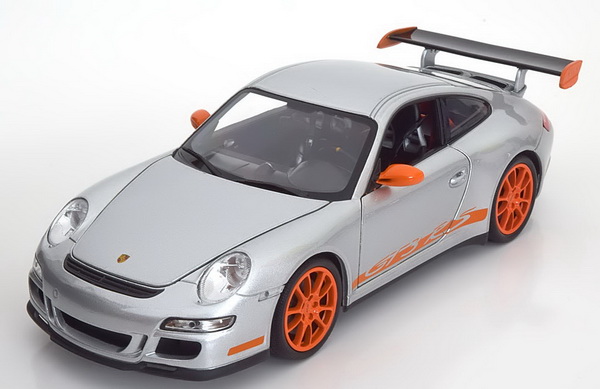 Модель 1:18 Porsche 911 (997) GT3 RS Coupe - silver/orange