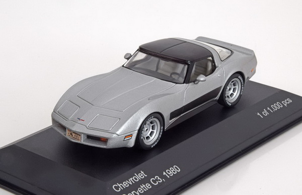 chevrolet corvette (c3) coupe - silver/black WB118 Модель 1:43
