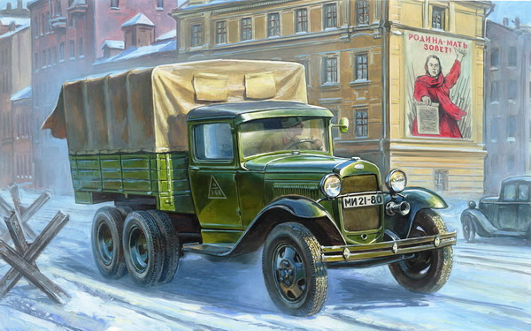 Модель 1:35 Советский армейский трехосный грузовик